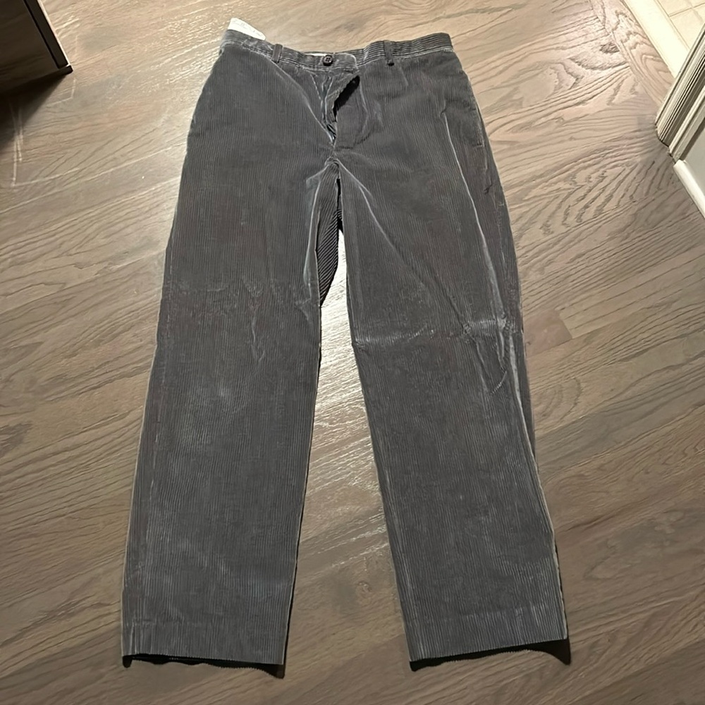 Armani Collezioni Grey Velvet Corduroy Pants